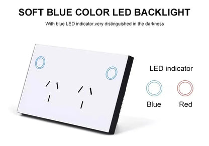 Melery Zigbee Smart Steckdose 2 Wege AU Elektrische Stecker Steckdose 10A Power Touch Sensor Schalter Drahtlose Fernbedienung Alexa Google Hause.