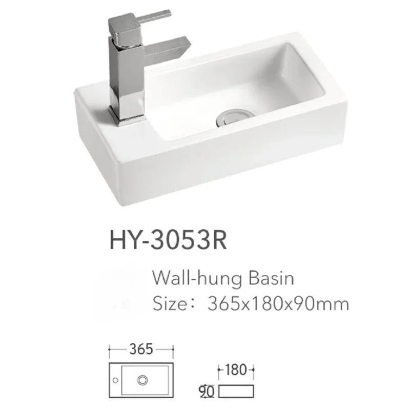 Wandbehang Waschbecken Balkon Ultra schmale Badezimmer Waschbecken Keramik Plattform Waschbecken Home Schlafzimmer Wandwaschbecken Mini