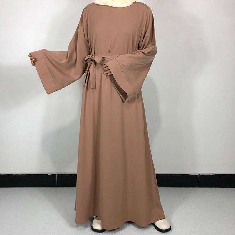 15 Colors Basic Plain Nida Abaya With Free Belt High Quality Muslim Women Modest Simple Dress EID Ramadan Islamic Clothing.