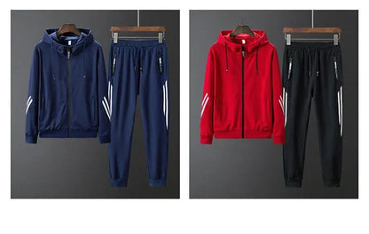 Herren Winter Trainings anzug Set einfarbige Hoodies und Kordel zug Jogging hose Loose Fit Freizeit Sportswear Anzug