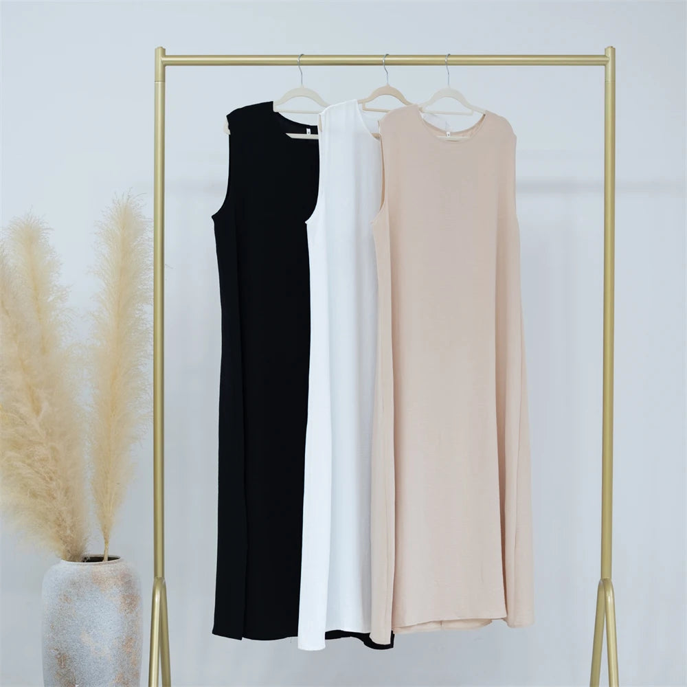 Ramadan Black White Dubai Prayer Clothes Women Turkey Islam Muslim Modest Jersey Under Abaya Dress Kebaya Robe Femme Musulmane.