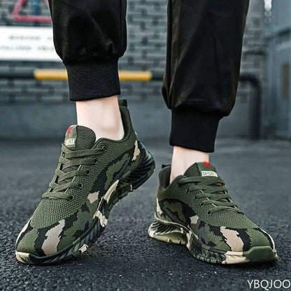 Mesh Camouflage Sportschuhe Herren Langlebige Freizeitschuhe Herren Anti Slip Tennis Outdoor Wandern Leichte Flache Schuhe Sneakers