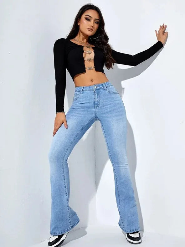 Jeans Women Denim Pants Long Pant Sheath Slim Fit Sexy Solid Mid Waist Button Pocket Trousers Straight Hip Wrap Casual.
