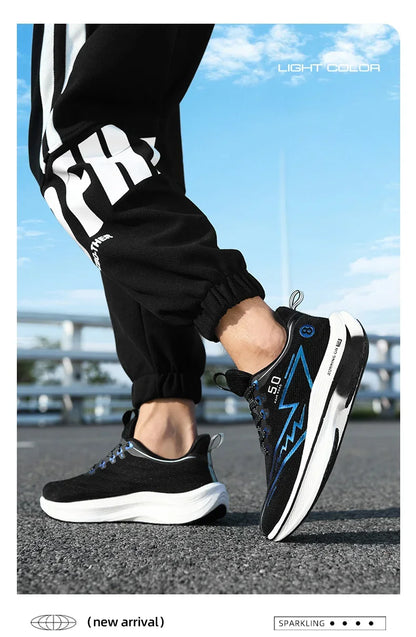 Men Sport Shoes Professional Cushioned Carbon Plate Running Shoes Breathable Lace-up Casual Sneakers Marathon Athletic Footwear.