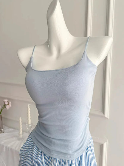 Einfarbiger Pyjama mit Brustpolstern, gestreifte Shorts für Damen, Sommer, dünne Leibchen-Shorts, Loungewear, großer Pyjama, zweiteiliges Set