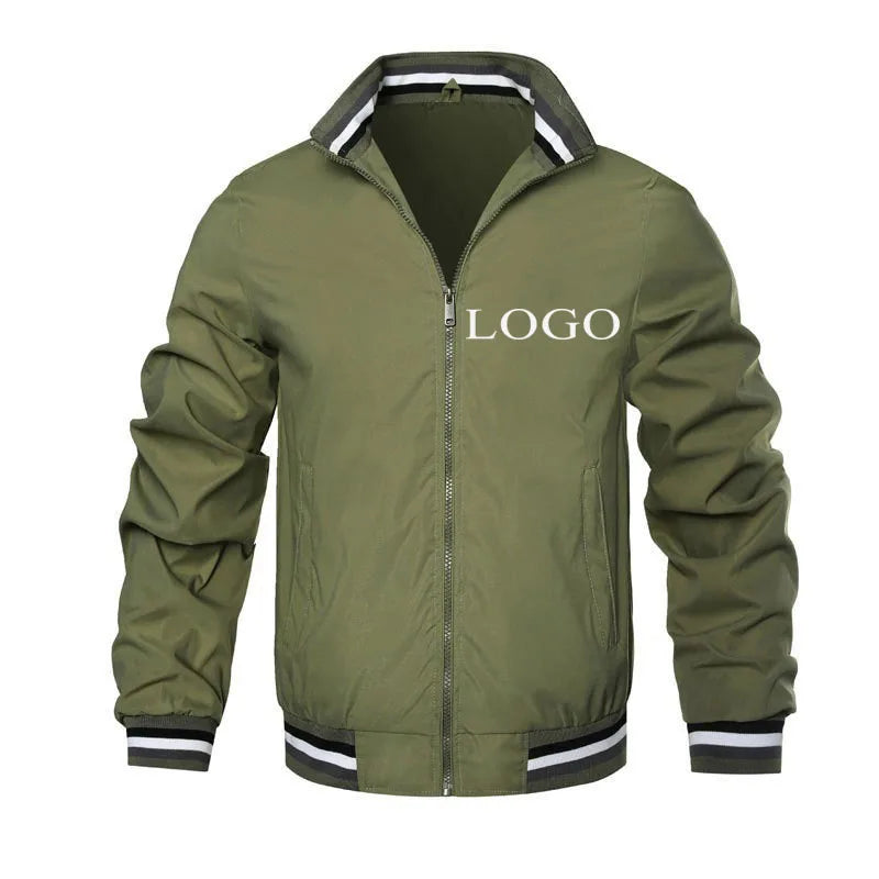 Your Own Design Brand Logo/Picture Personalized Custom Anywhere Men Women DIY Fashionable stand collar jacket Fashion New jacket.