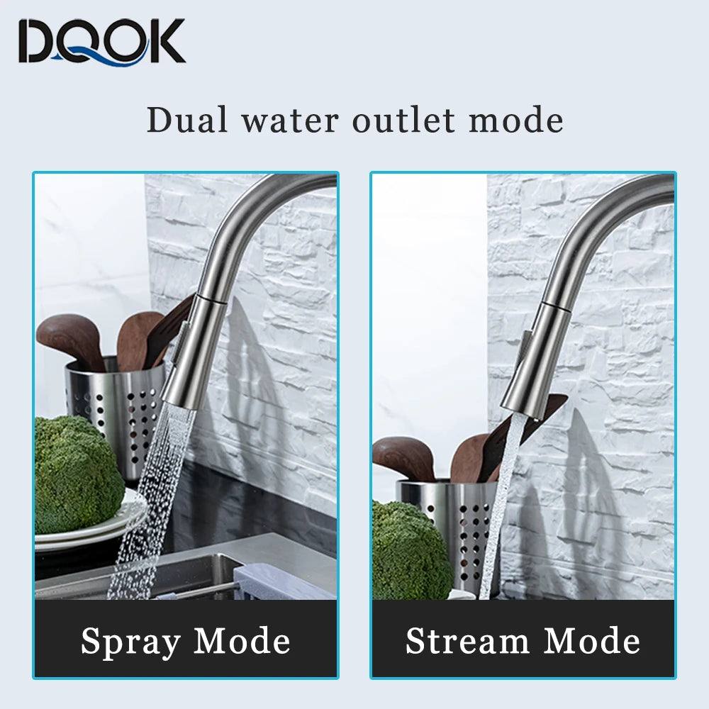 Kitchen Faucet Pull Out Brushed Nickle Stainless Steel Black Kitchen Mixed Tap Kitchen Sink Tap