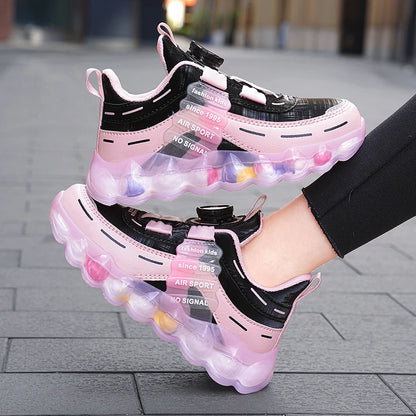 New Anti-skid Leather Kids Sneakers for 5-16Years Girls Casual Walking Footwear Non Slip Children Boys Sport Running Sneaker.