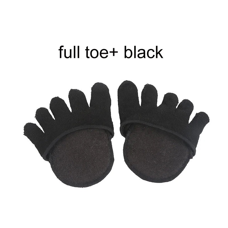 2Pcs=1Pair Toe Separator Foot Care Half Insoles Five Finger Socks Pads Bunion Sleeve Protector Hallux Valgus Forefoot For Women.