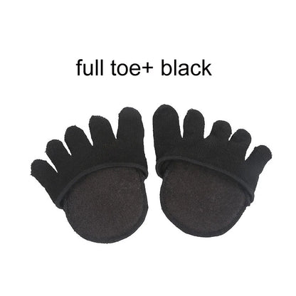 2Pcs=1Pair Toe Separator Foot Care Half Insoles Five Finger Socks Pads Bunion Sleeve Protector Hallux Valgus Forefoot For Women.