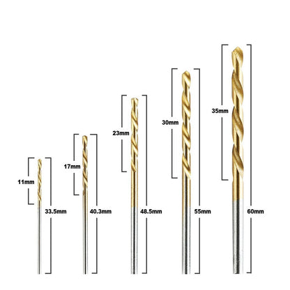50 Stücke Professionelle Titanbeschichtete Bohrer Bits HSS High Speed Stahl Bohrer Set Werkzeug Hochwertige Elektrowerkzeuge 1/1,5/2/2,5/3mm