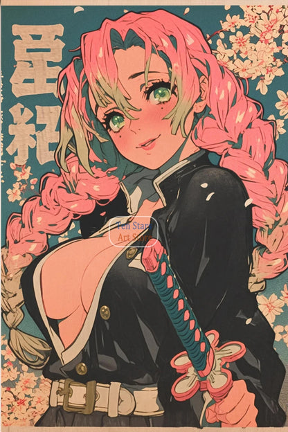 Tanjiro Kamado Nezuko Kamado Inosuke Shinobu Kocho Demon Slayer Poster Canvas Painting Wall Pictures Home Room Decor Anime Gifts.