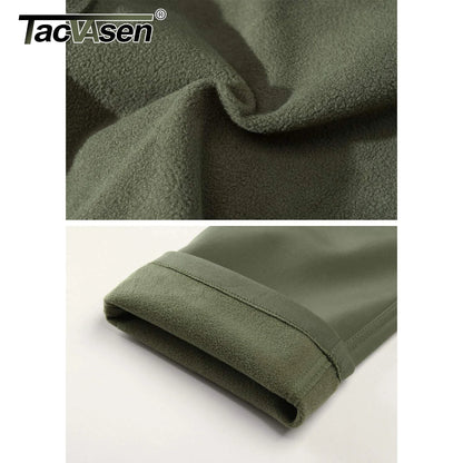 TACVASEN IX9 Winter Softshell Thermal Hiking Pants Work Pants Mens Fleece Cargo Pants Waterproof Warm Outdoor Male Trousers.