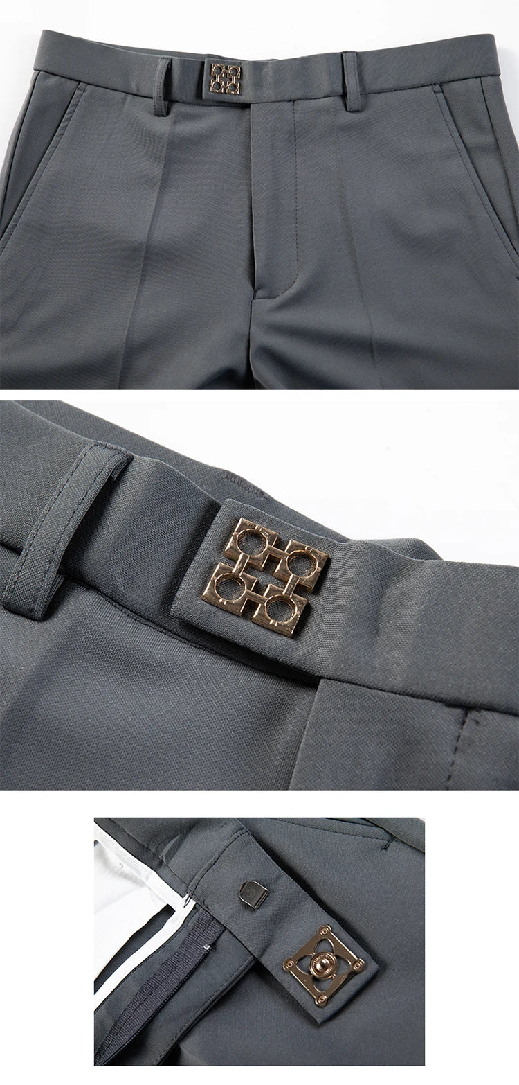 Men Suit Pants Dress Pantalone Hombre Stretch Slim Formal Trousers Calça Masculina Solid Color Casual Pants Fashion Men Clothing