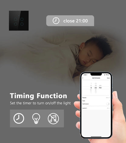 Tuya Wifi Smart Touch Licht EU Schalter Drahtlose Fernbedienung LED Licht Schalter Kein Neutralleiter Erforderlich 1-4 Gang Alexa Google Hause.