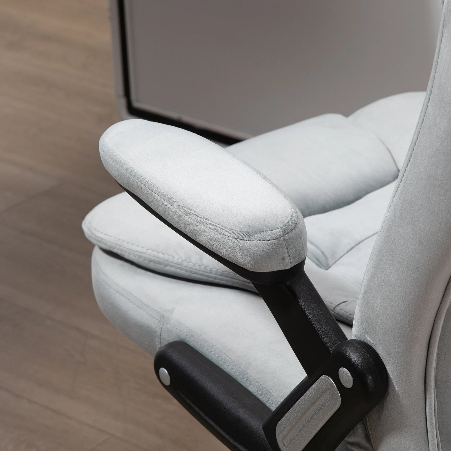 Vinsetto Massage-Bürostuhl, ergonomisch, höhenverstellbar, mit PU-Rädern in Grau für bequemes Arbeiten und Entspannung