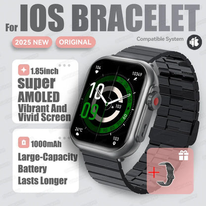 2025 New For Huawei Xiaomi Smart Watch Men Women 1.85-Inch HD AMOLED Full Touch Screen IP68 Waterproof Bluetooth Call SmartWatch