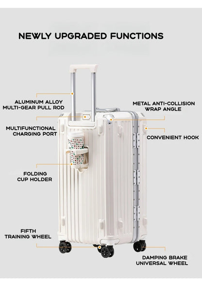 2024 neue langlebige Gepäcksets mit großer Kapazität, Koffer, USB-Aufladung, Herren-Handgepäck, Boarding, Reisen, 24/26/28/30/34.