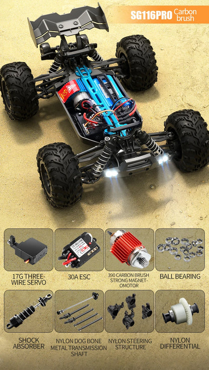 ZLL SG116 MAX/PRO 1:16 High Speed Drift Racing 80KM/H Or 40KM/H Brushless Motor 4WD RC Car Off Road Car Toys for For Kid Gift.