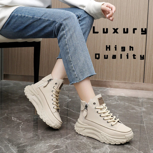 2025 New Women Sneakers Luxury Fashion High Top Women Boots Platform Casual Shoes Outdoor Running Shoes for Women Tenis De Mujer.