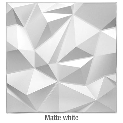 12 Pcs Decorative 3D Wall Panel Diamond Design Matt White Wallpaper Mural Tile-Panel-Mold 3D wall sticker bathroom kitchen 30cm