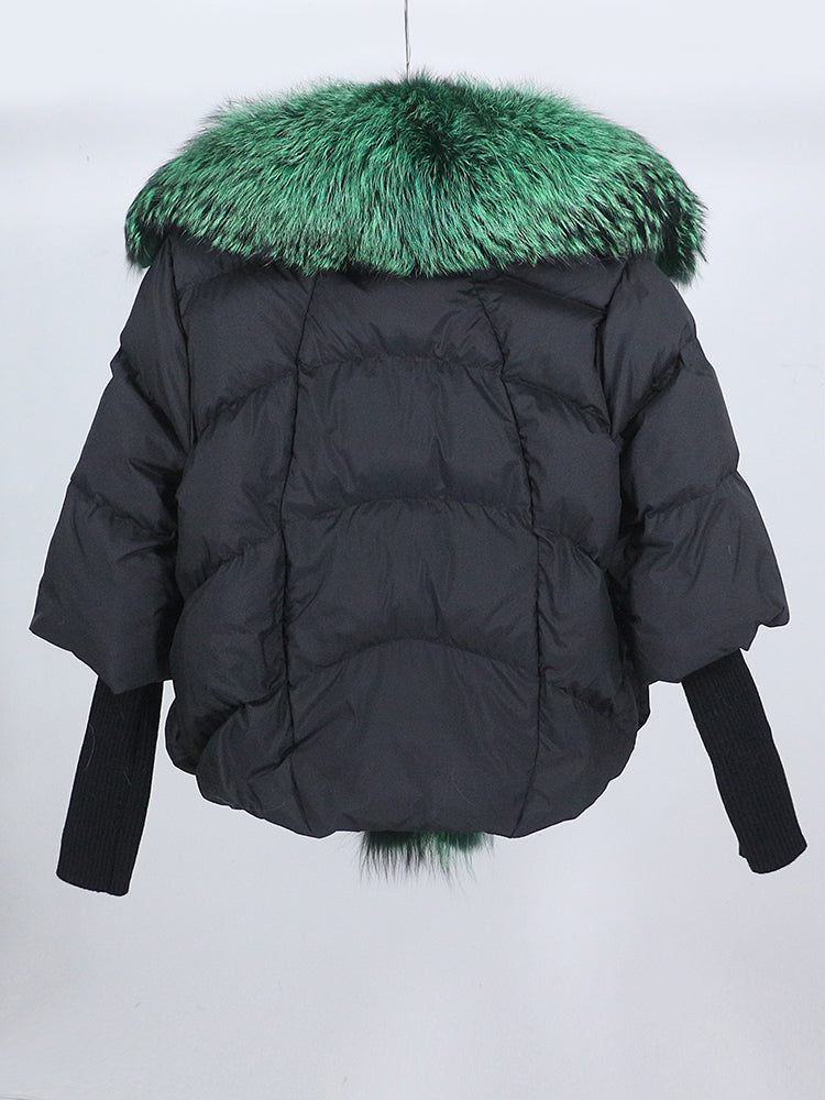 Lose Natürliche Echt Fox Pelz Kragen Mantel Dicke Neue Europäische Mode Weiße Ente Unten Jacke Winter Frauen Warme Luxus Oberbekleidung