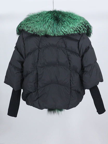 Lose Natürliche Echt Fox Pelz Kragen Mantel Dicke Neue Europäische Mode Weiße Ente Unten Jacke Winter Frauen Warme Luxus Oberbekleidung