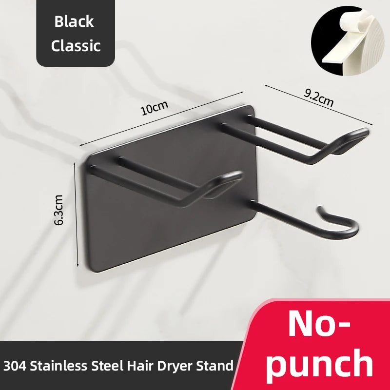 304 Edelstahl Haartrockner Rack hochwertige Bad Haartrockner Halter Wand selbst klebend ohne Stanzen wb8451