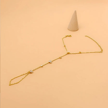 2025 Summer New Rhinestone Flower Bracelet Geometric Crystal Metal Bracelet for Women Beach Party Jewelry Accessories.