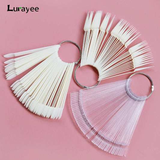 80/50/20pcs Nail Display Sticks Nail Swatch False Nail Tips Nail Gel Polish Practice Clear Display Board for Nail Art Tools.
