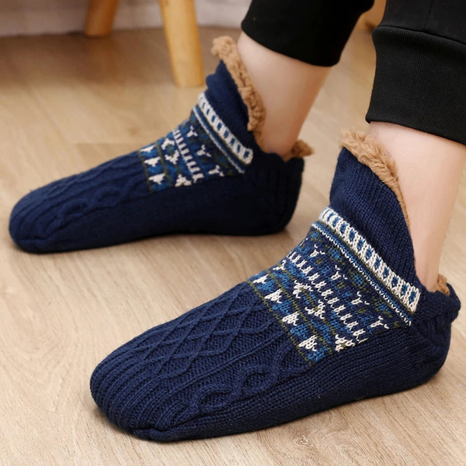 1 Pair Warm Winter Non-slip Floor Socks Women Men Snow Socks Sleep Carpet Socks Slippers Comfortable Soft Non-slip Yoga Socks.