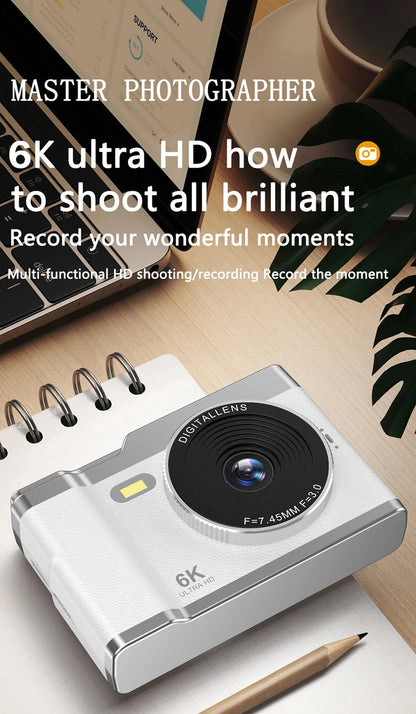 Xiaomi 6K HD Digital Camera 6400W Pixel Student CCD Portable Campus Mini Camera Retro Portable Camera Travel Campus Beginners.