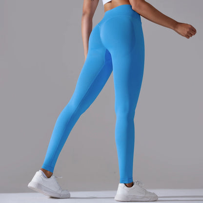 Crossover Waist Women Yoga Leggings Hips Lifting Gym Leggings Seamless Sport Pants High Waist Fitness Leggings Workout Running.