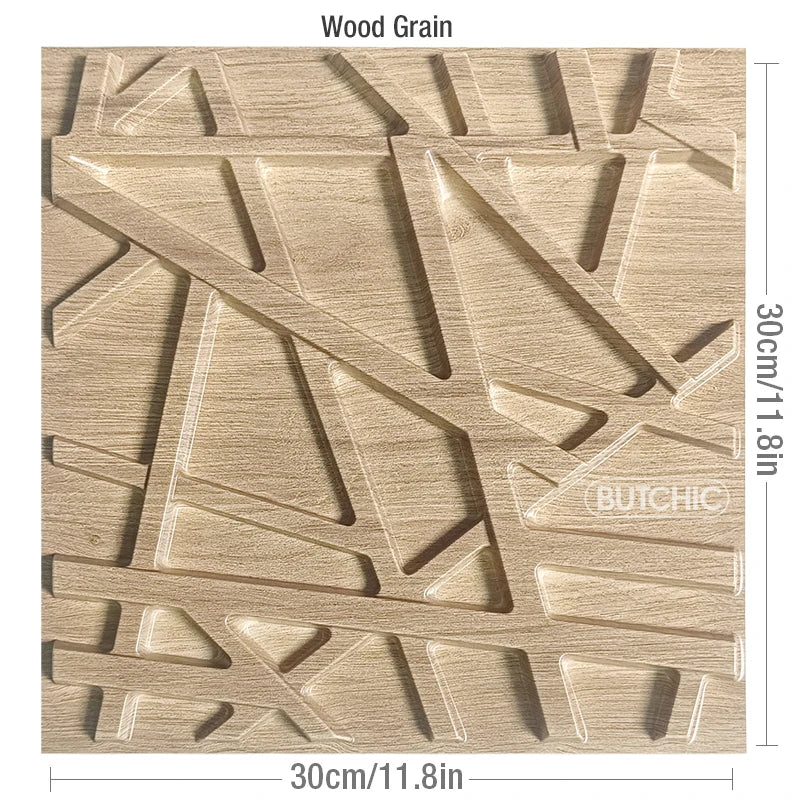 12pcs 30x30cm 3D Stereo Wall Panel Diamond Champagne gold Wood grain tile 3D wall sticker Wood grain living room Bathroom paper