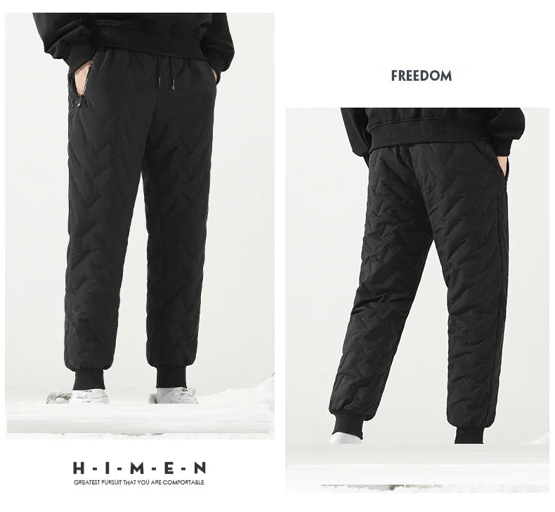 New Fleece Warm Winter Men's Pants Casual Thicken Joggers Pants for Men Thermal Padded Trousers Black Sweatpants Men Waterproof