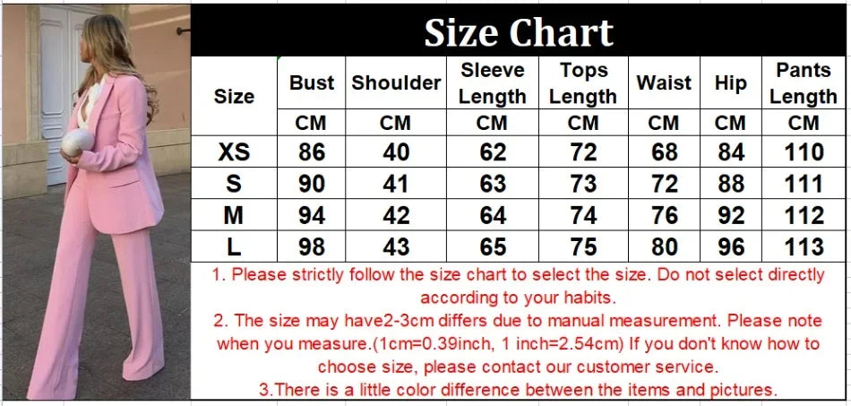 Women's Blazer New Spring Elegant Casual Office Lady Pink Jacket Coat Fashion High Waist Loose Wide Leg Trousers Pant Suit.