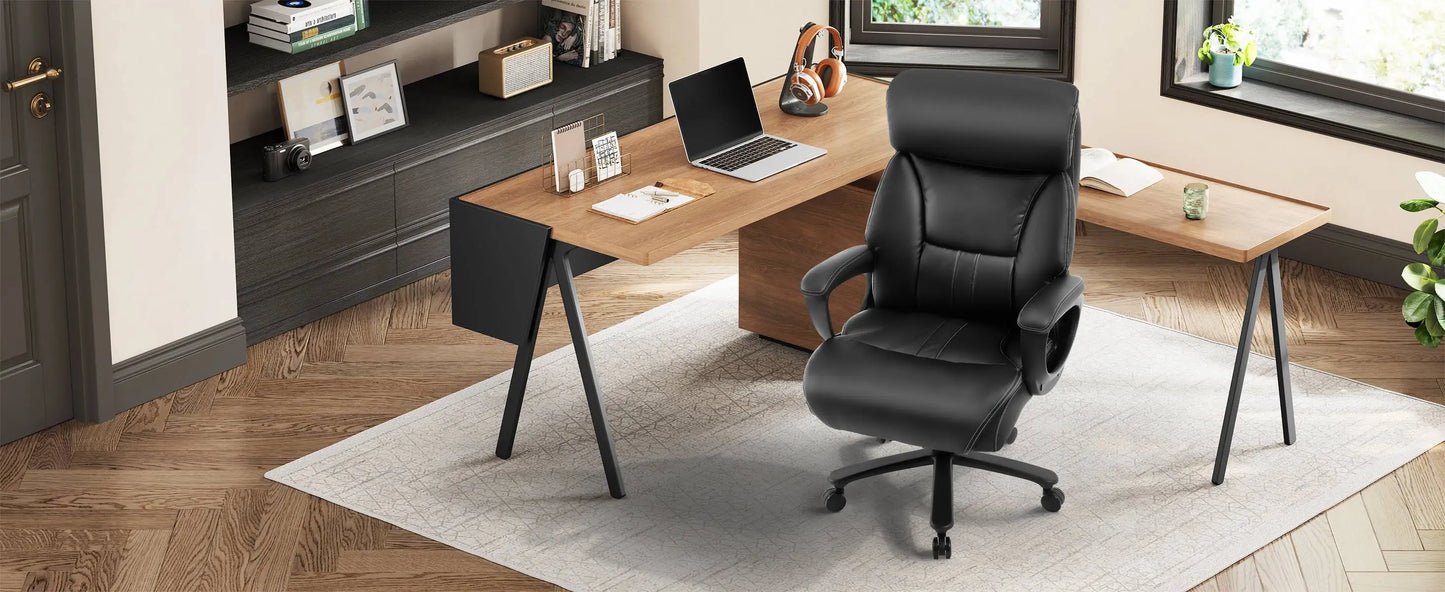 WOLTU Bürostuhl, ergonomischer Computertisch, großer Stuhl mit Kopfstütze, PU-Leder, Chefsessel für Büro, Spiel, Konferenzraum