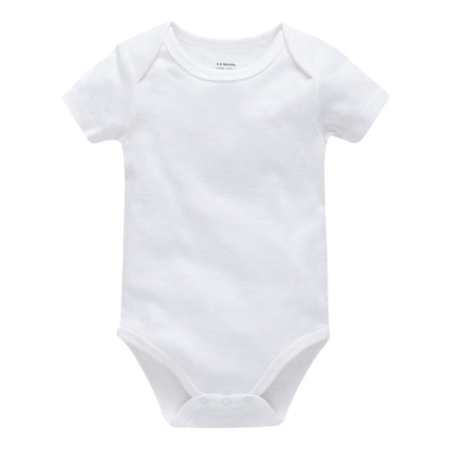 2025 Sommer Unisex Baby Body 0-24 Monate Kurzarm 100 % Baumwolle Weiß Schwarz Grau Design Säuglingskleidung.
