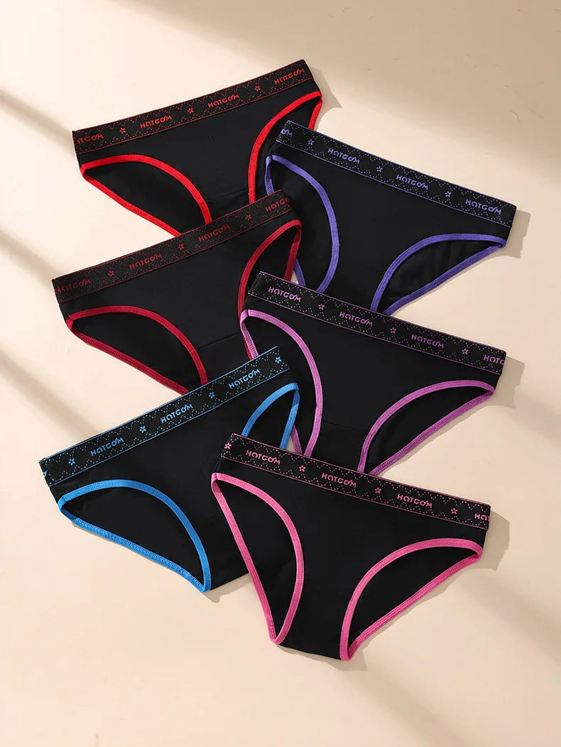 6Pcs Sexy Women Panties Soft Cotton Underpants Black Underwear Girls Briefs Female Breathable Stretch Panty Female Lingerie XS-L.