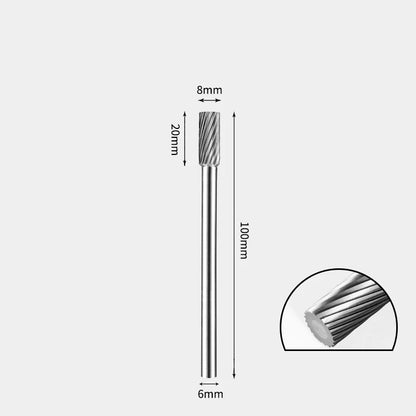 Hartmetallfräser, Wolframstahl-Schleifkopf, zylindrisch 6 mm, AE AX AX Metallfräser
