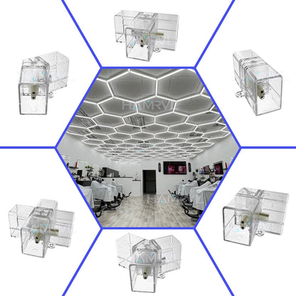 Garage Accessories DIY LED tube Hexagon connector cable for honeycomb Lamp 110-240V for Barbershop Workshop 4s Car Body Lighting.