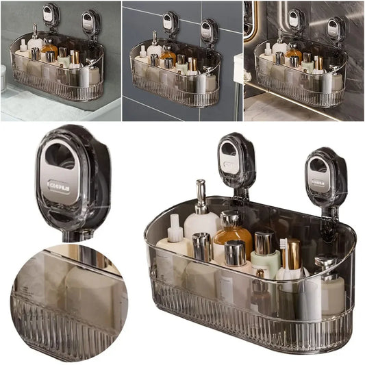 Badezimmer-Saugnapf-Aufbewahrungsbox ohne Bohren mit starker Tragfähigkeit für einfache Installation in Küche und Badezimmerräumen