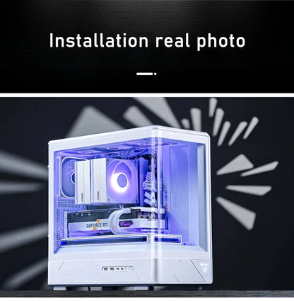 JONSBO D200 MATX Case (Column-Free Curved Sea View/240 Radiator/ATX Power Supply/Digital Display/Type-C Gen2 10Gbps+)