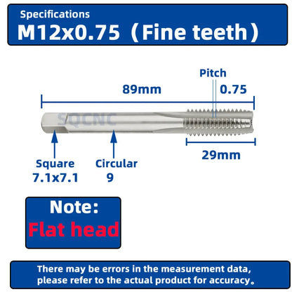 SIQICNC Rechtsgewindebohrer HSS Maschinenstecker Gewindebohrer Metrisches Gewindebohrer Bohrgewindewerkzeug M2 M3 M4 M6 M7 M8 M10 M12 M14 Handwerkzeuge