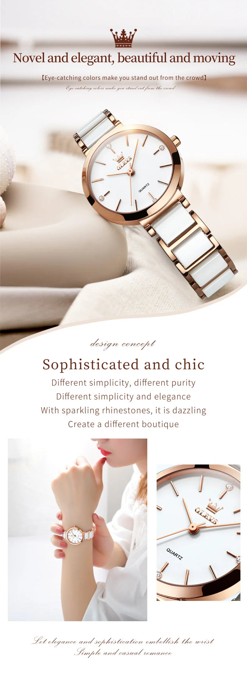 OLEVS Women's Wristwatch Luxury Brand Watch for Women Elegant Bracelet Waterproof Fashion Quartz Ladies Watches Reloj Para Mujer.