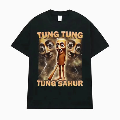 Tung Tung Sahur Fun Baseball Bat Stem 100% Cotton T-shirt Men's Clothing Fashion Humor Style T-shirt Summer Top T-shirt.