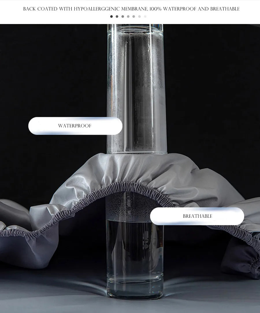 WOSTAR Waterproof mattress protector cover single double bed twin full queen king size elastic fitted sheet style protection pad.