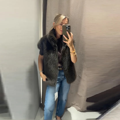 Chic Faux Pelz frauen Mäntel Elegante Revers Binden Gürtel Verdicken Volle Hülse Weibliche Jacken 2025, Herbst Winter Neue dame Streetwears