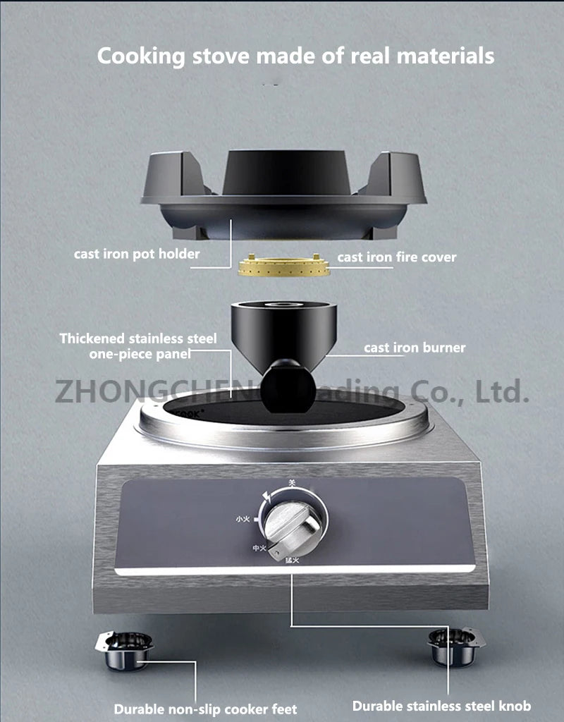 Furious Fire Stove Commercial Single Stove Liquefied Gas Stove Stir-frying High pressure stove stainless steel desktop gas stove.