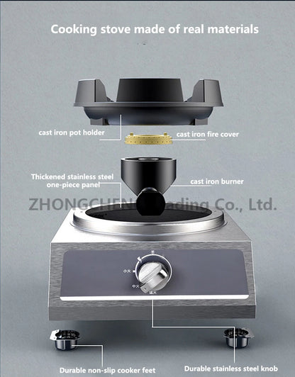 Furious Fire Stove Commercial Single Stove Liquefied Gas Stove Stir-frying High pressure stove stainless steel desktop gas stove.
